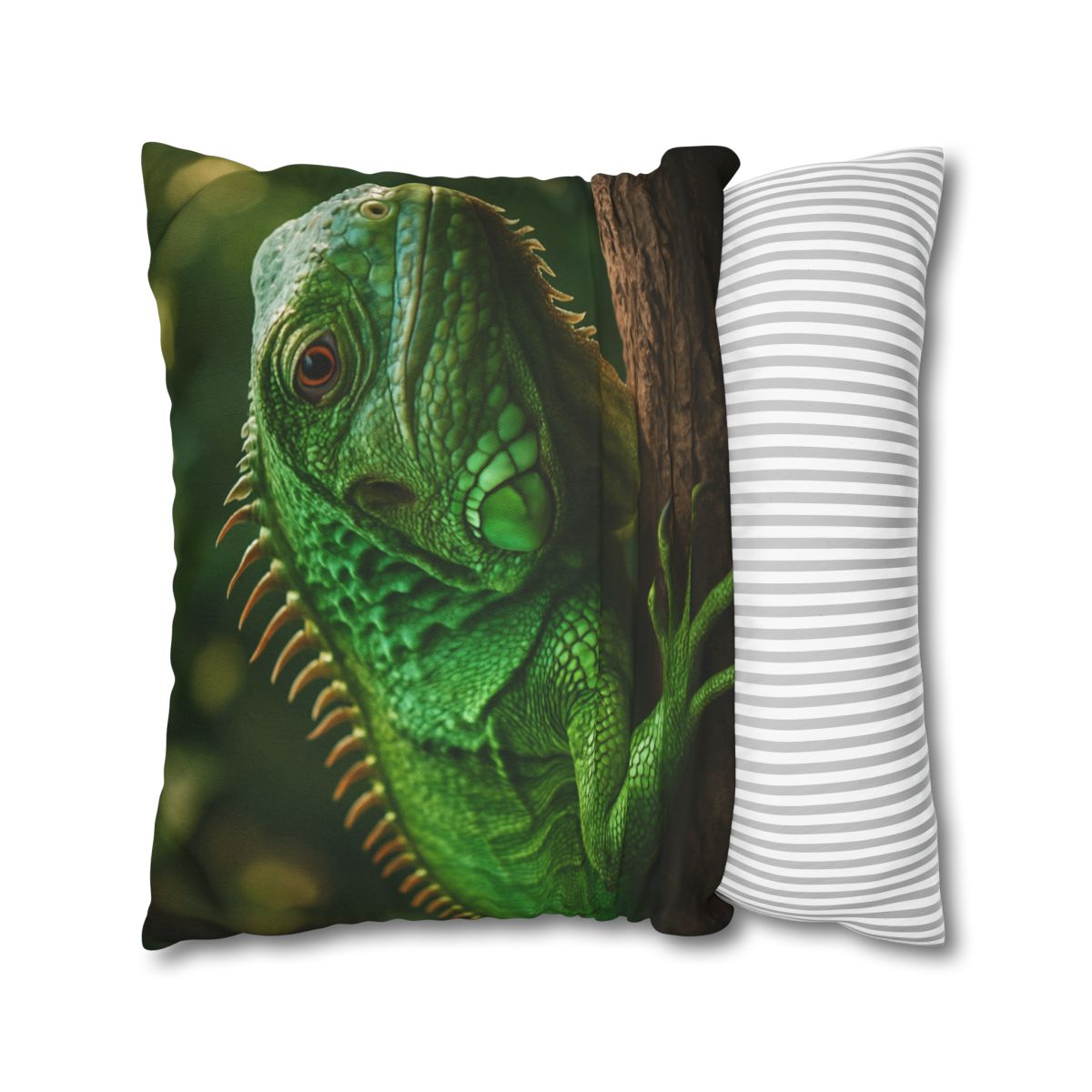 Emerald Gaze Green Iguana custom pillow cases