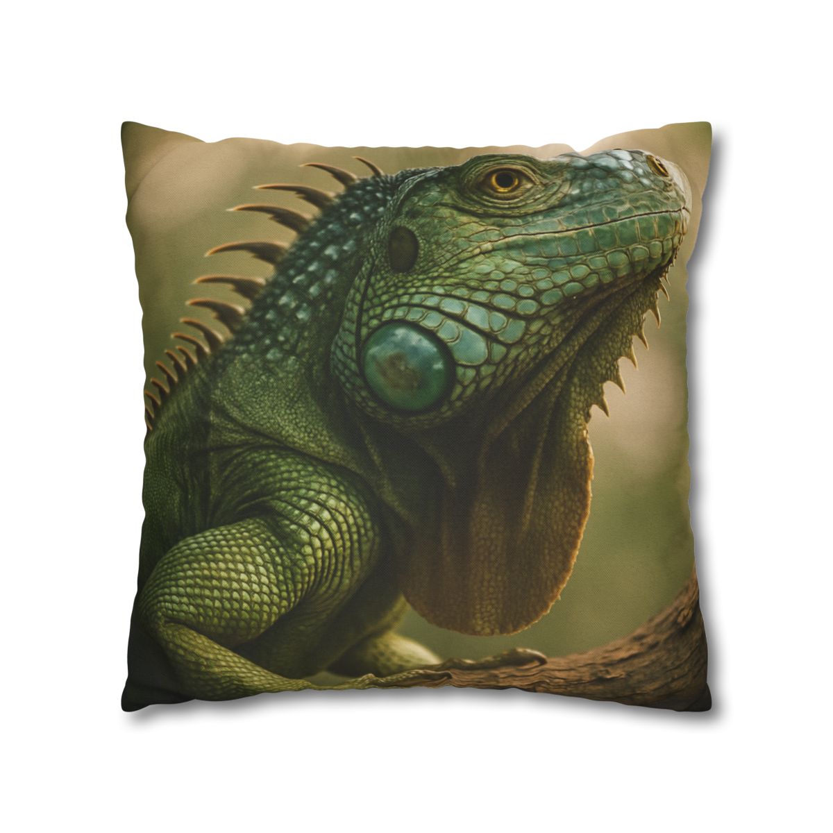 Sunlit Armor Green Iguana comfortable bedding pillow covers