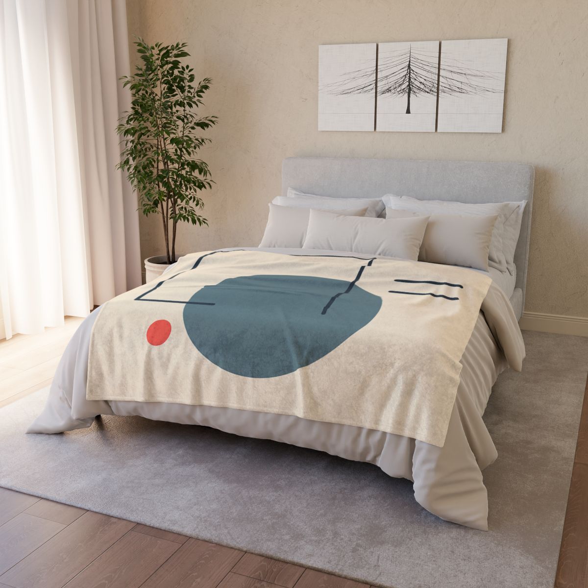 Quiet Orbit With Offset Frame personalized cozy blankets