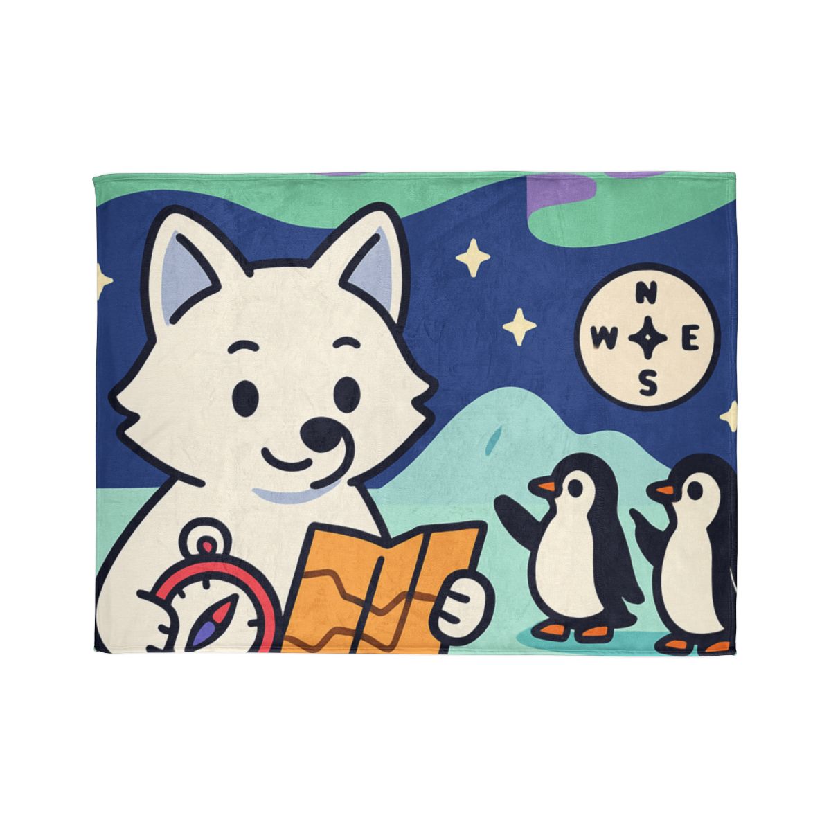Aurora Fox And The Magnetic Map unique gift blankets