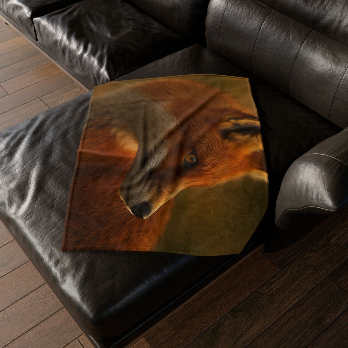 Crimson Whisper Red Fox personalized cozy blankets
