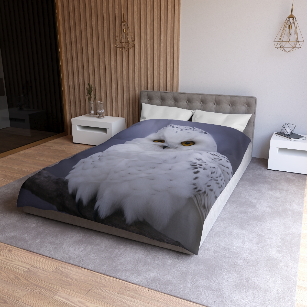 Twilight Watcher Snowy Owl soft comforter duvets