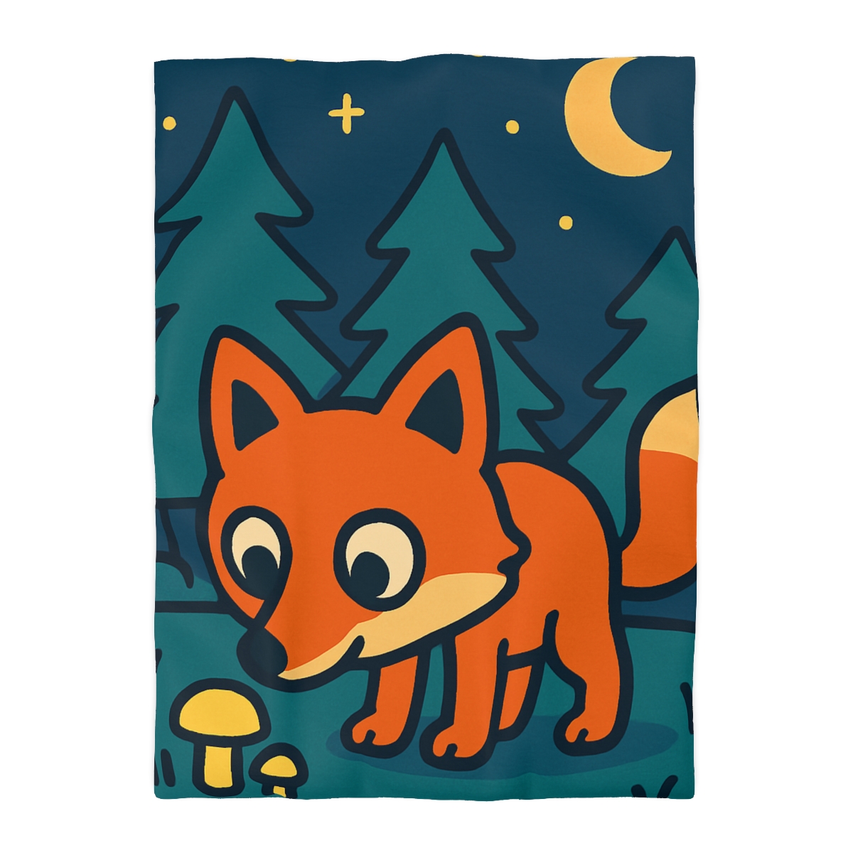 Starlight Forest Fox personalized bedding duvets