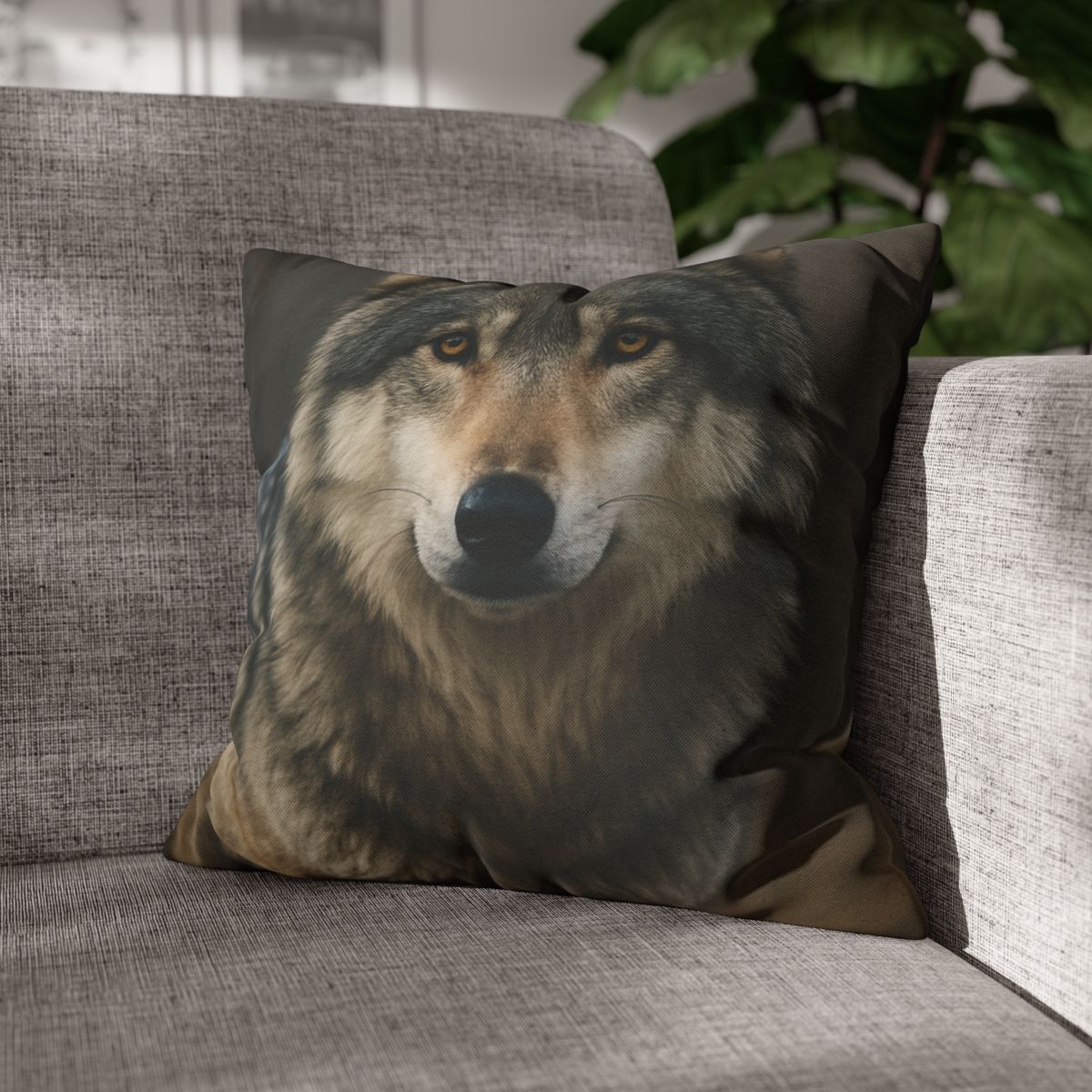 Ember Gaze Gray Wolf trendy patterned pillow cases