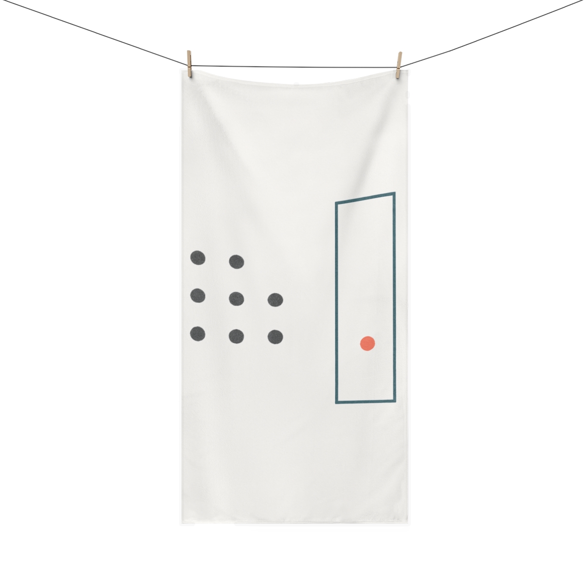Short Grid With Missing Corner Dot trendy hand towels