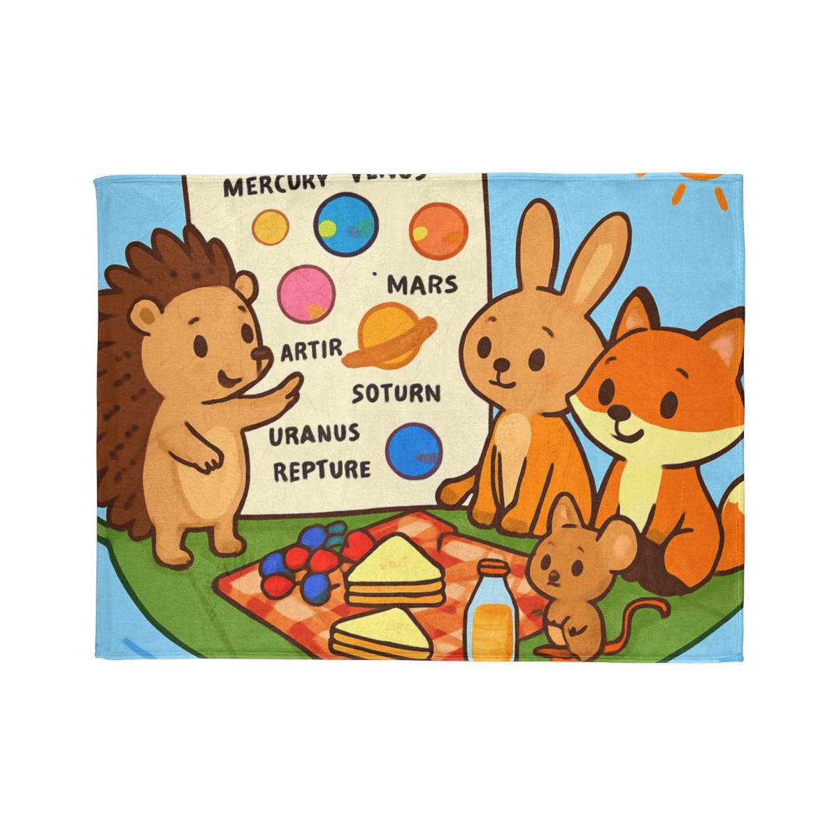 Solar System Picnic On A Floating Leaf stylish throw blankets