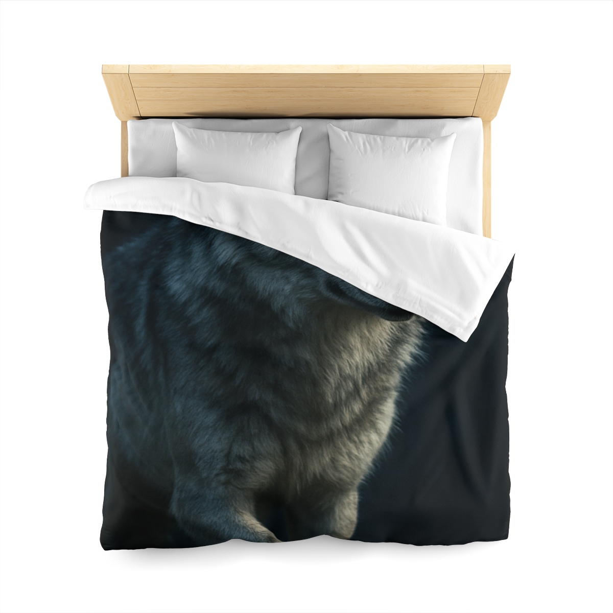 Moonlit Pause Gray Wolf trendy bedroom duvets