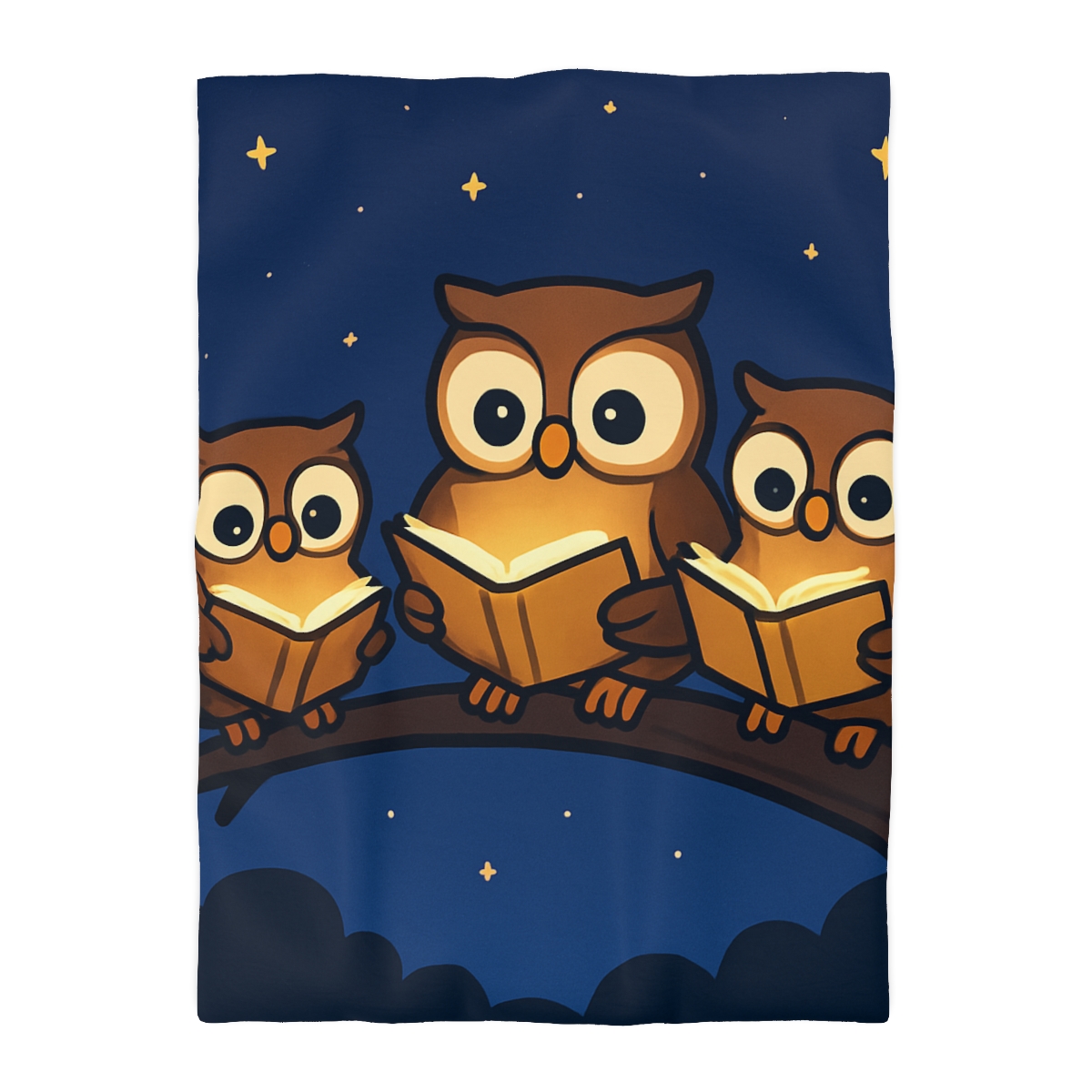 Moonlight Library Of Owls personalized bedding duvets