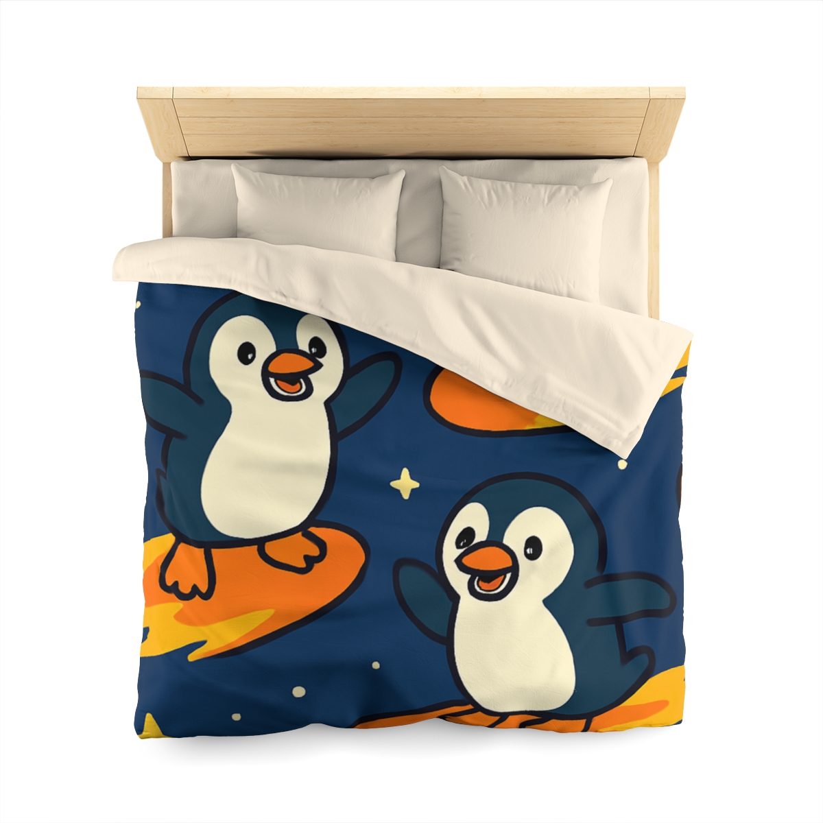 Comet Surfing Penguin Patrol trendy bedroom duvets