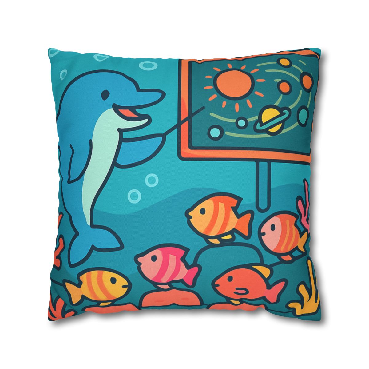 Cosmic Coral Reef Classroom personalized pillow covers