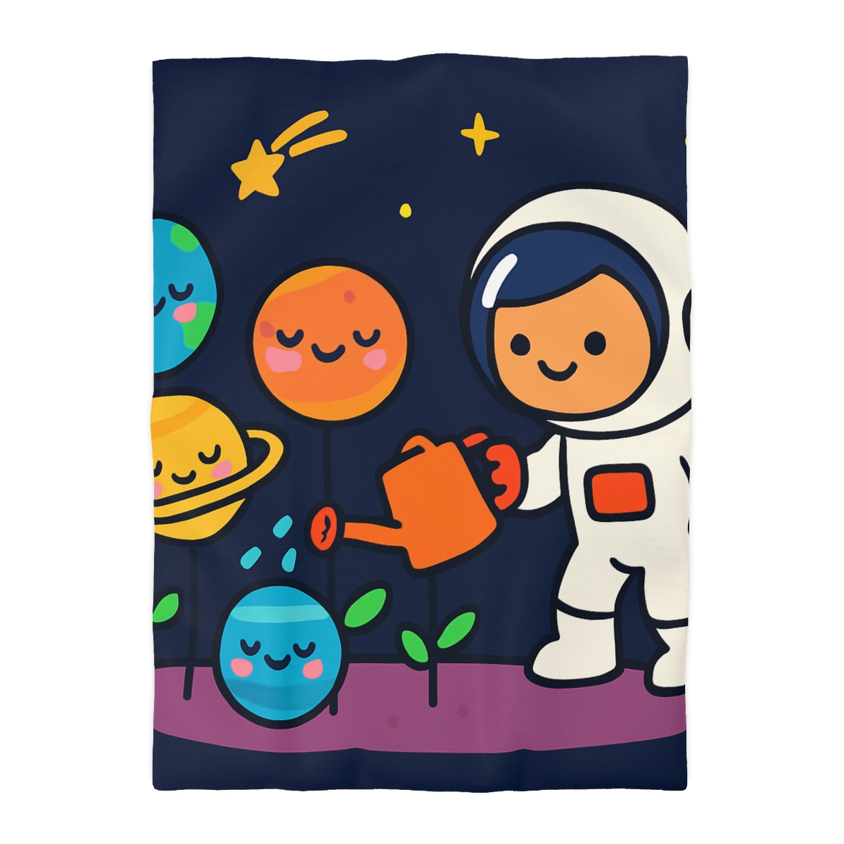 Galaxy Garden Of Friendly Planets unique patterned duvets