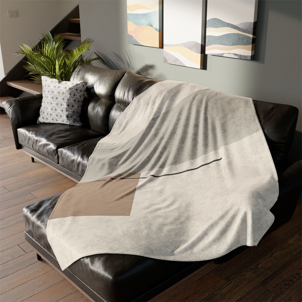 Offset Rectangle Pair With Line custom blankets