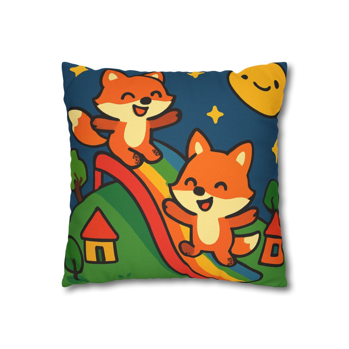 Planet Playground Of The Friendly Foxes trendy patterned pillow cases