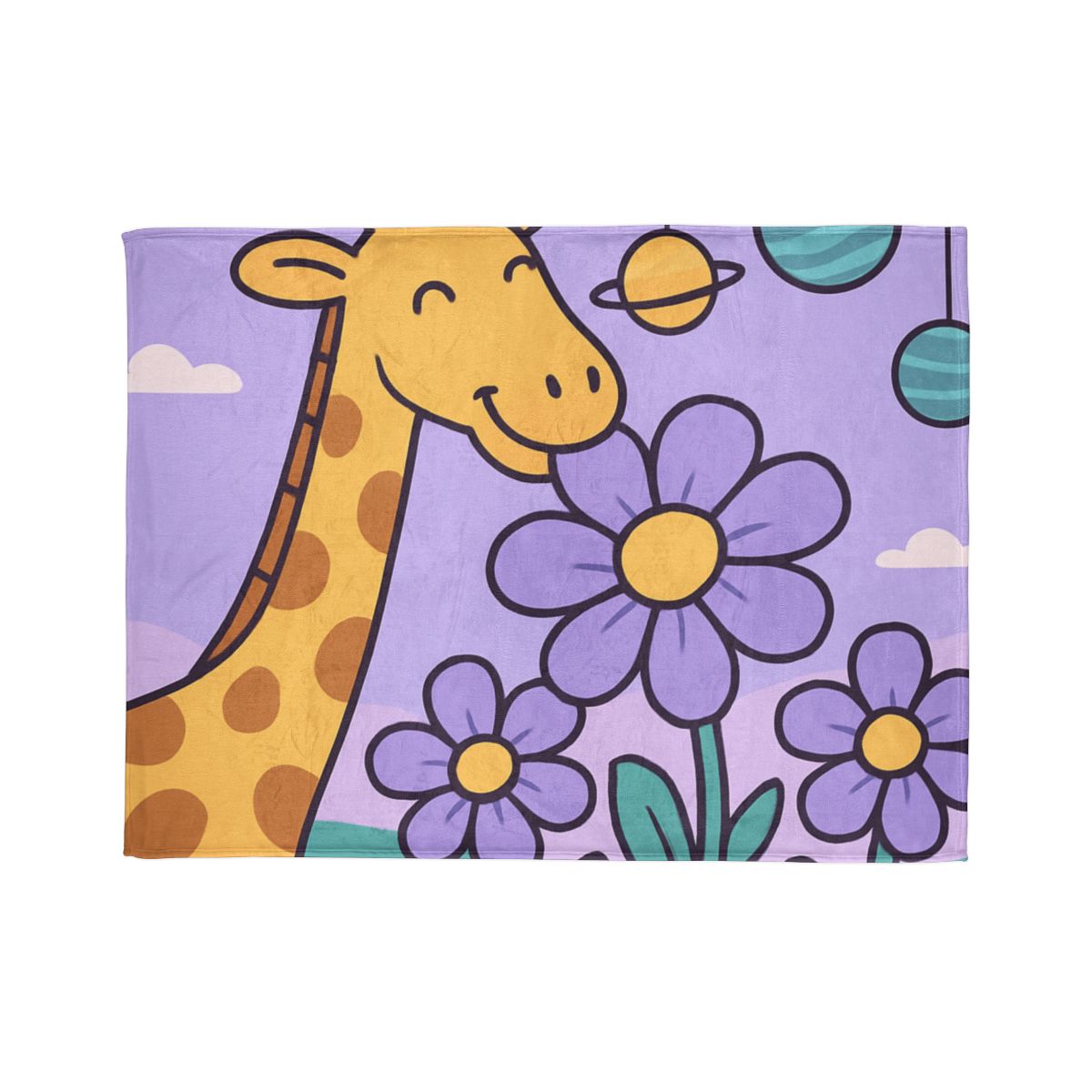 Galaxy Garden Giraffe custom blankets