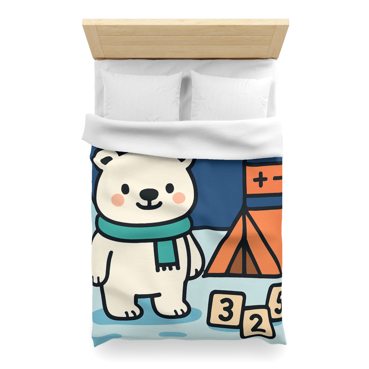 Polar Bear Aurora Math Camp stylish duvet covers
