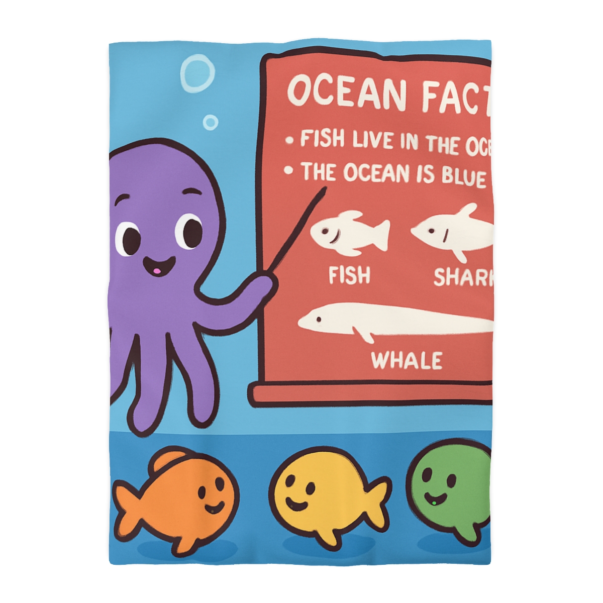 Coral Classroom With Professor Octopus designer printed duvets