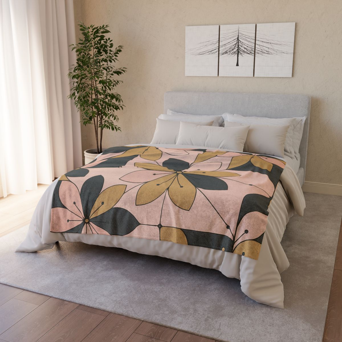 Petal Circuit Mosaic personalized cozy blankets