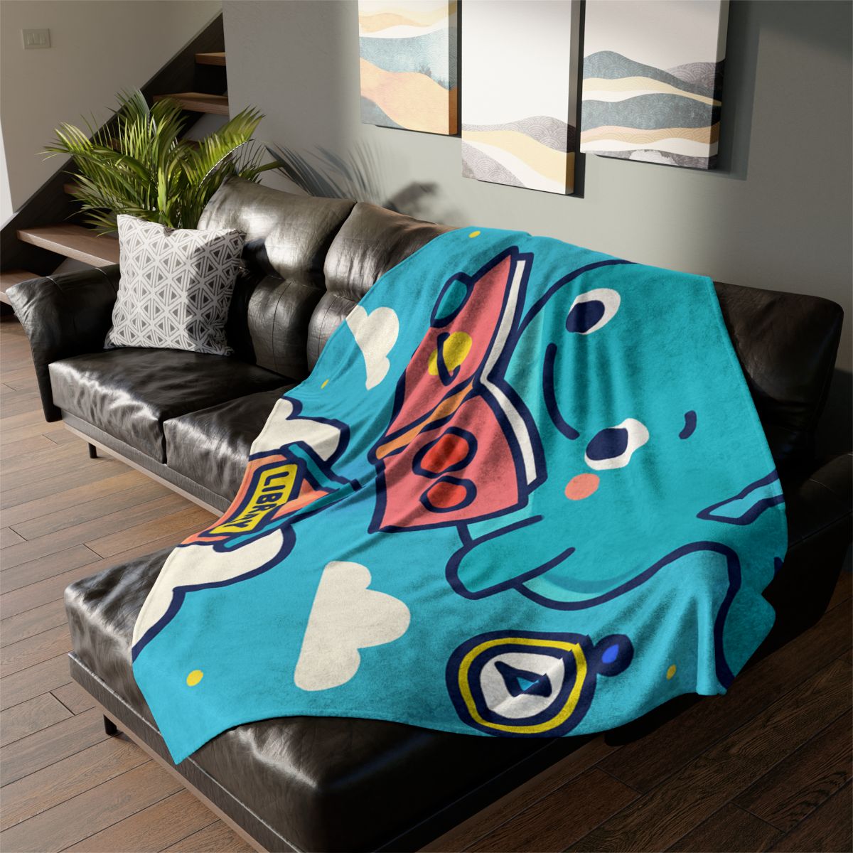 Nebula Library Sky Whale Reading Time unique gift blanketscustom blankets