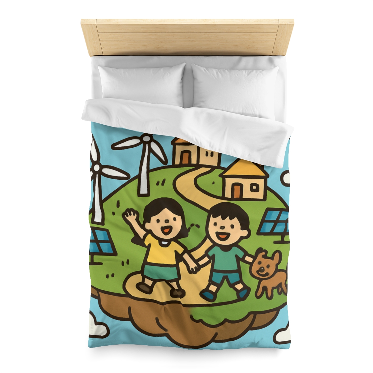 Floating Eco City Sky Island trendy bedroom duvets