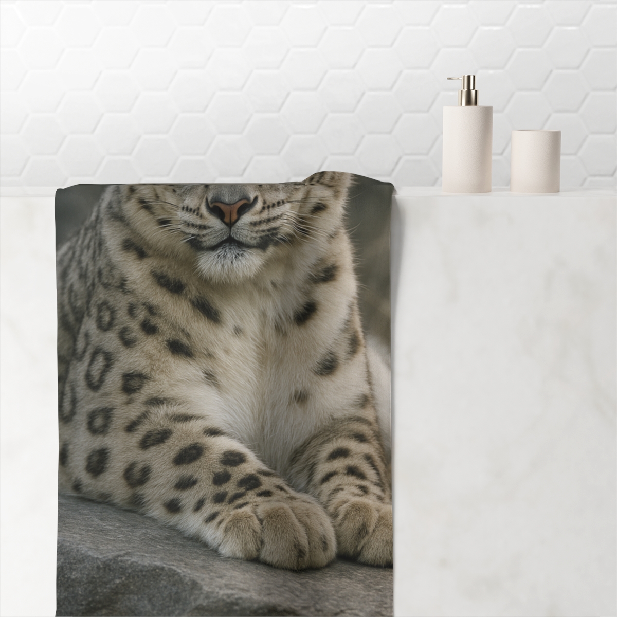 Ember Gaze Snow Leopard decorative home towelscustom towels