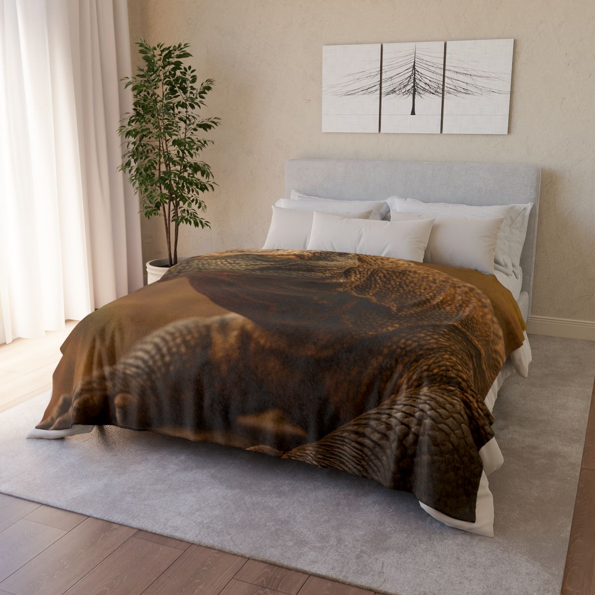 Ancient Scale Komodo Dragon warm winter blankets