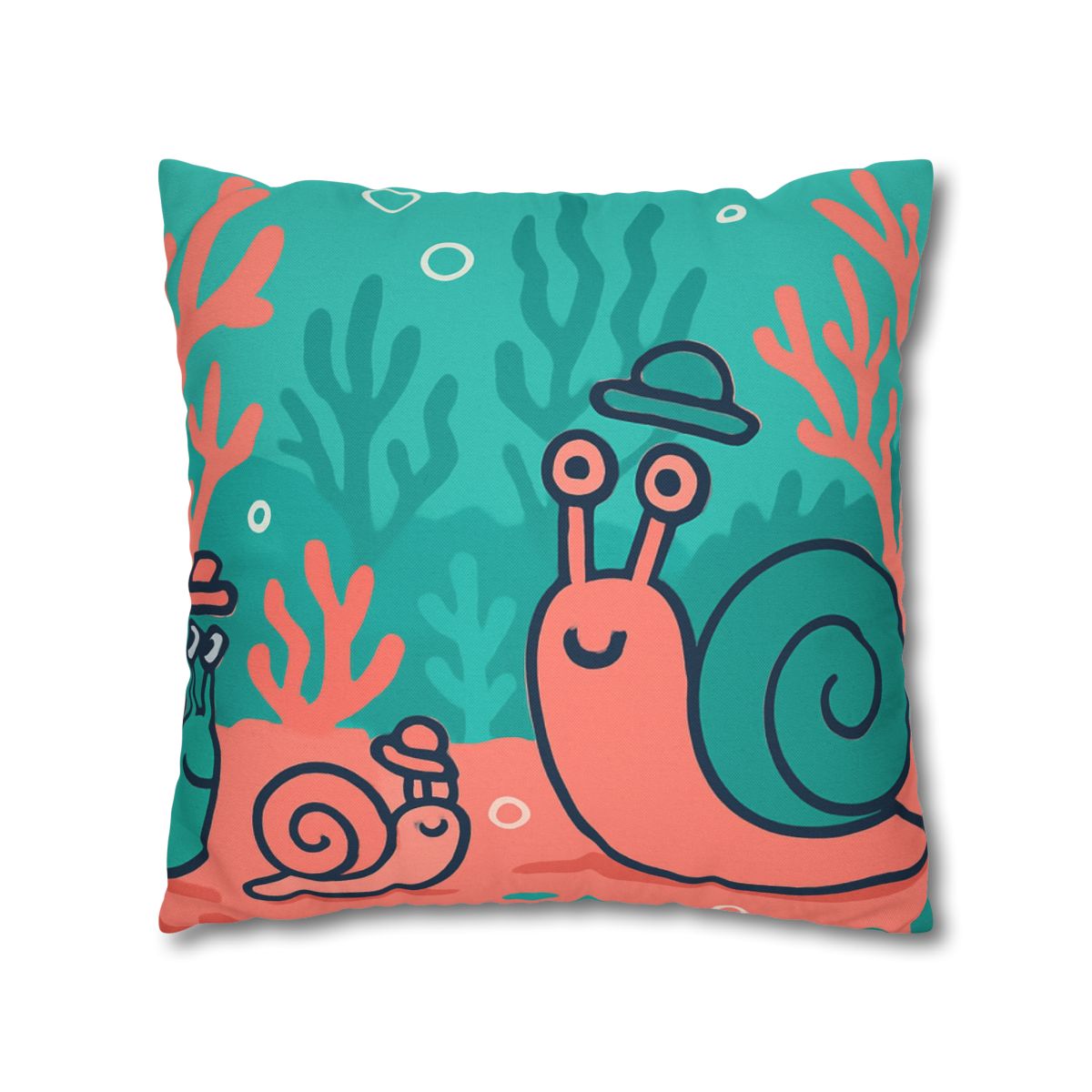 Coral City Snail Parade custom pillow cases