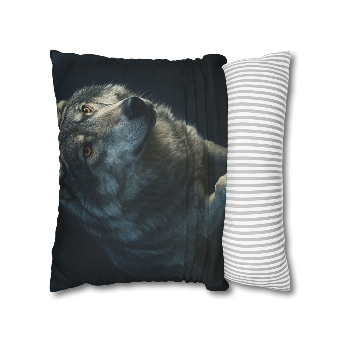 Moonlit Pause Gray Wolf personalized pillow covers
