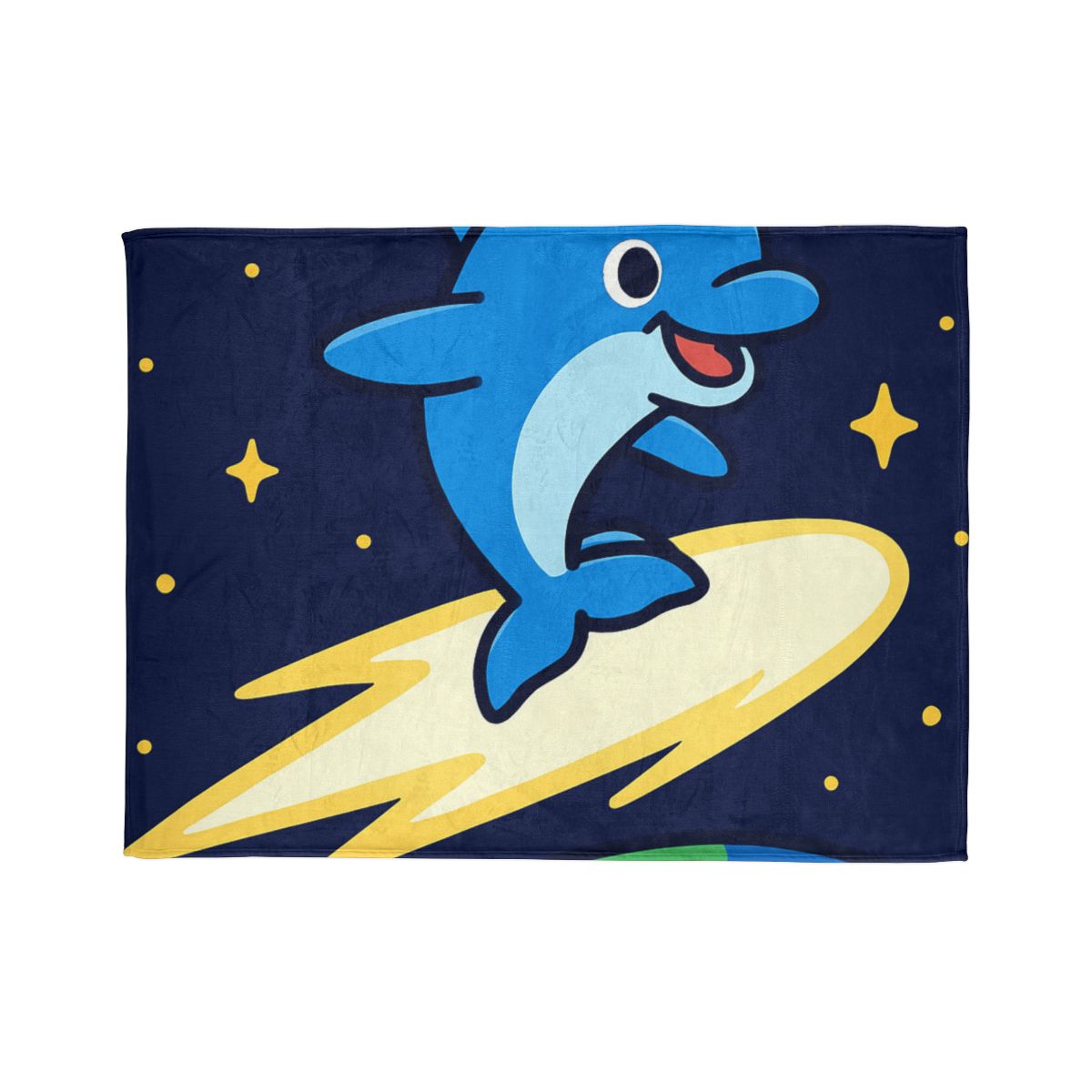 Cosmic Dolphin Comet Ride stylish throw blankets