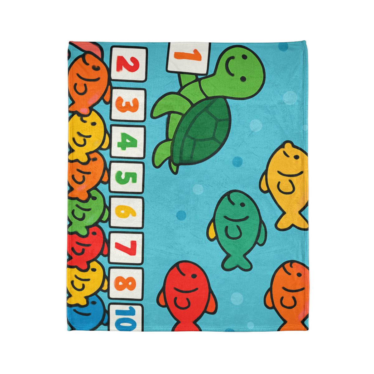 Coral Reef Number Parade personalized cozy blankets