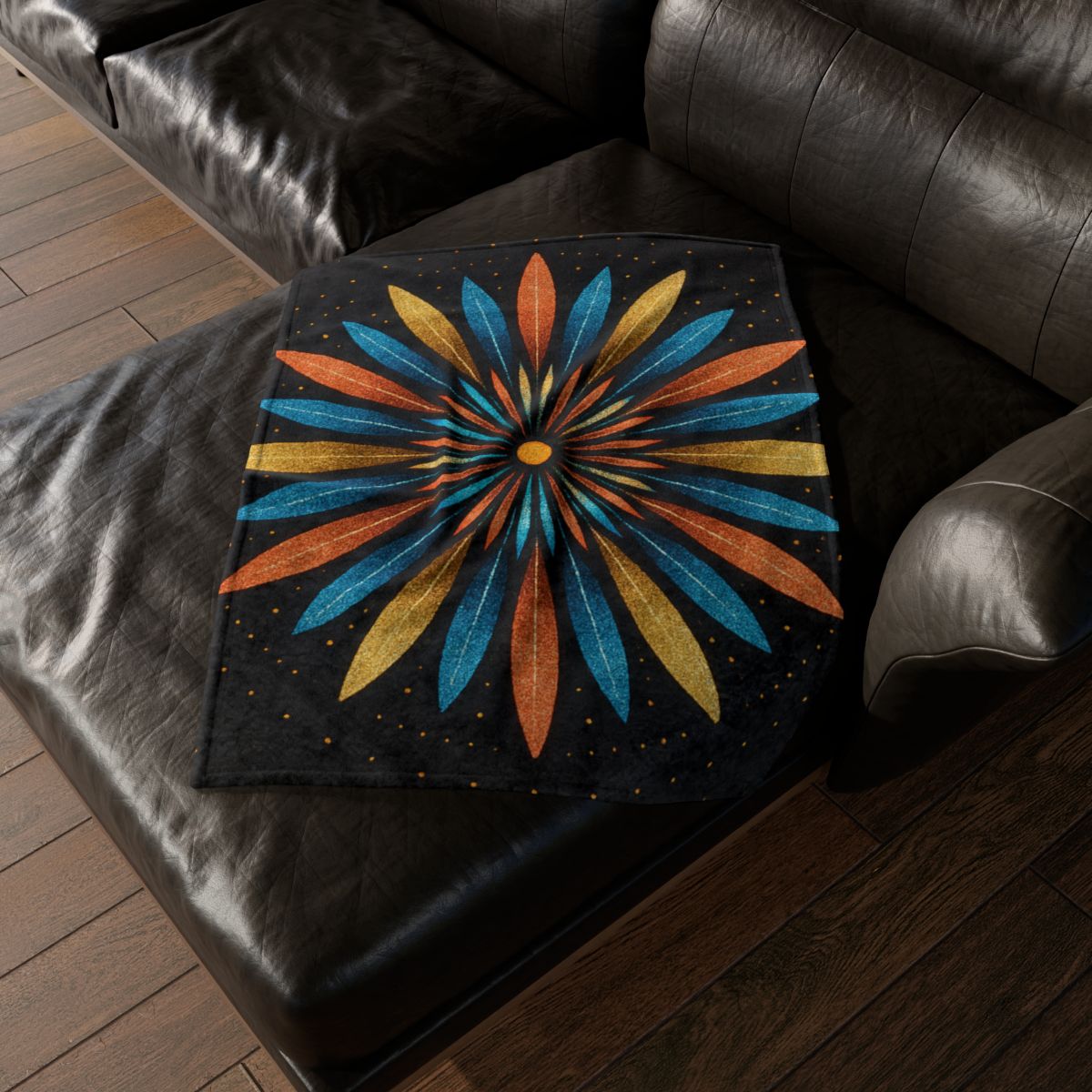 Starburst Mandala Bloom stylish throw blankets