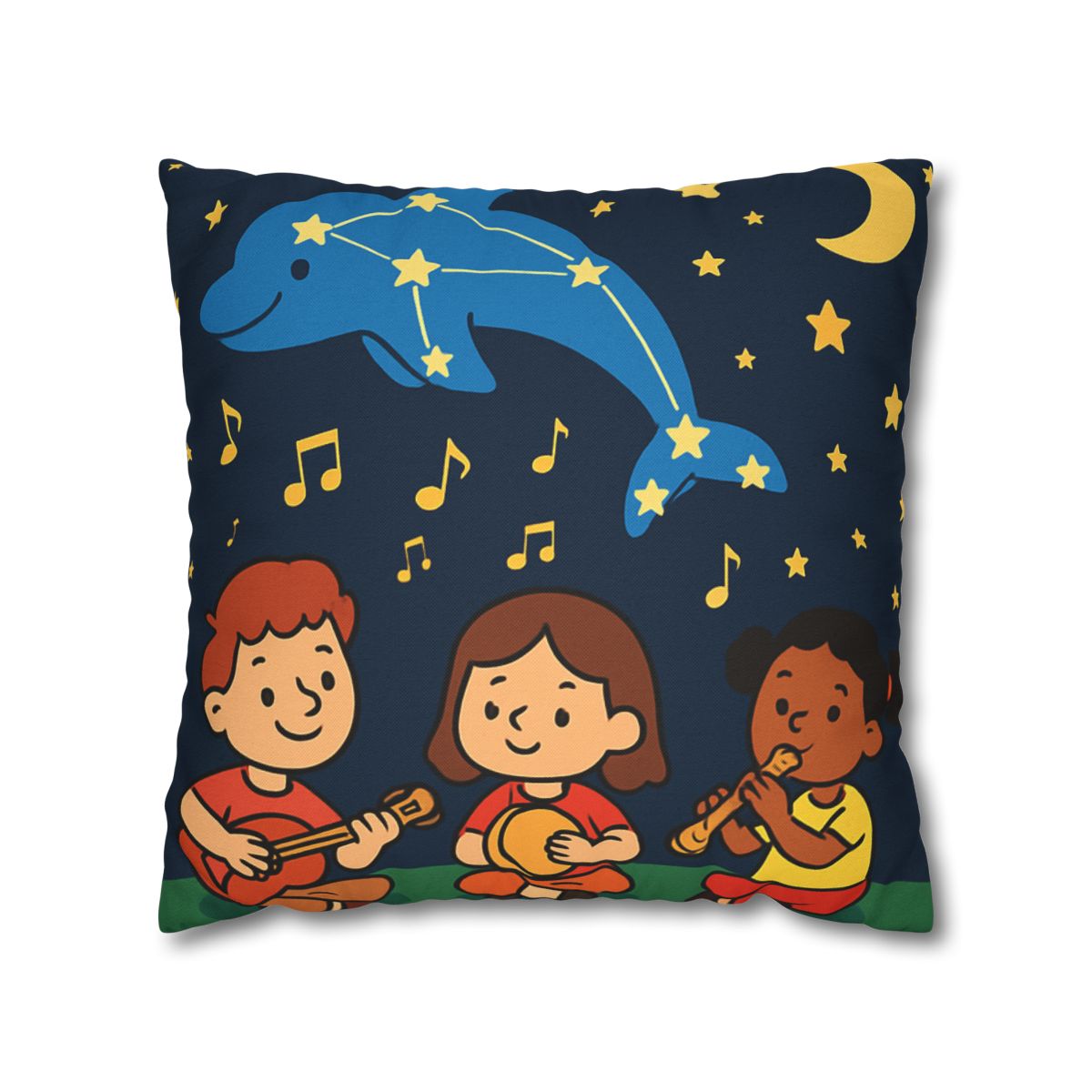 Starlight Orchestra Of The Dolphin Constellation designer print pillow cases