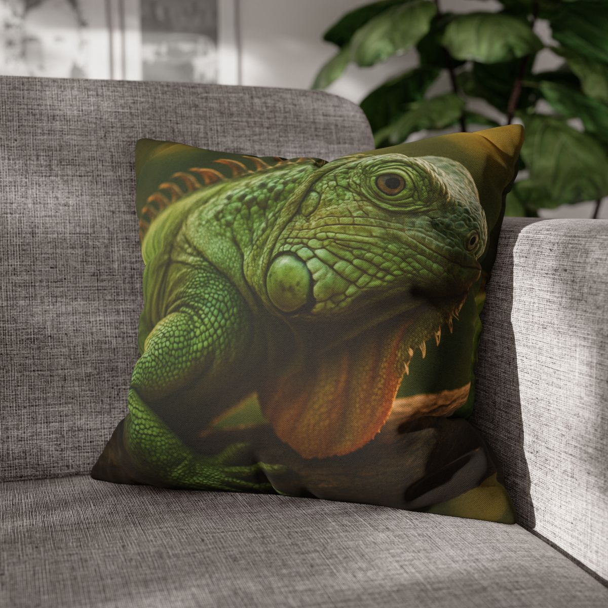 Orbit Glow Green Iguana custom pillow cases