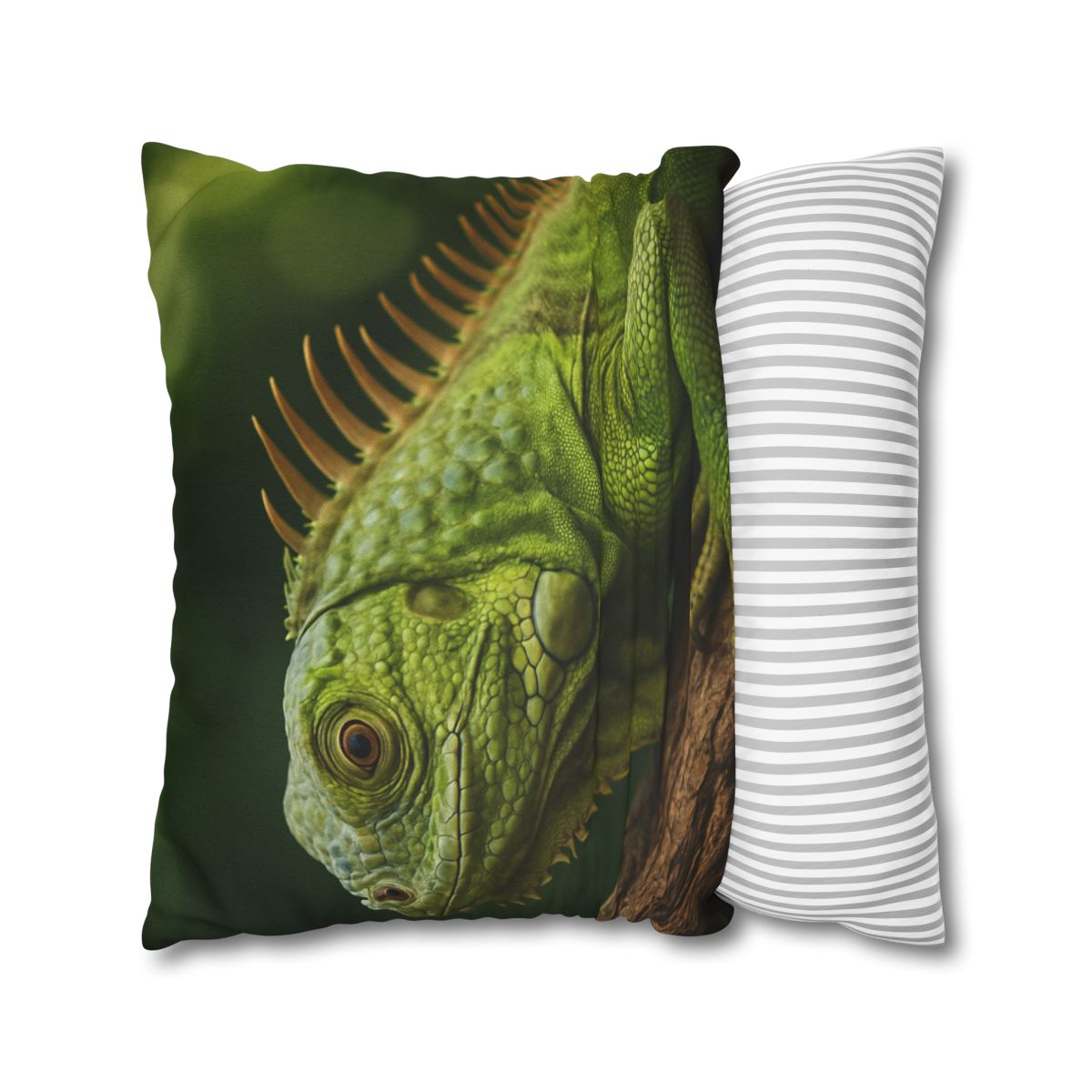Verdant Gaze Green Iguana soft cotton pillow cases
