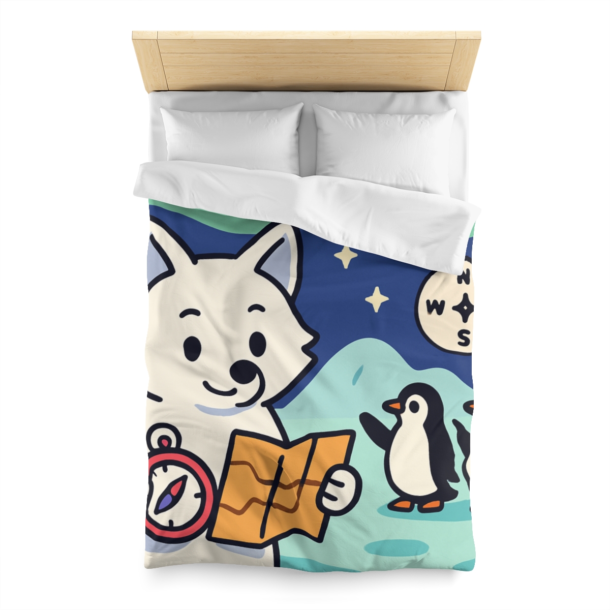 Aurora Fox And The Magnetic Map designer printed duvets