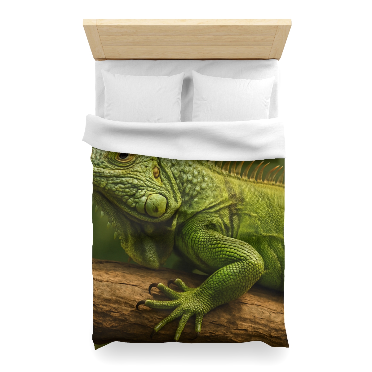 Verdant Stillness Green Iguana personalized bedding duvets