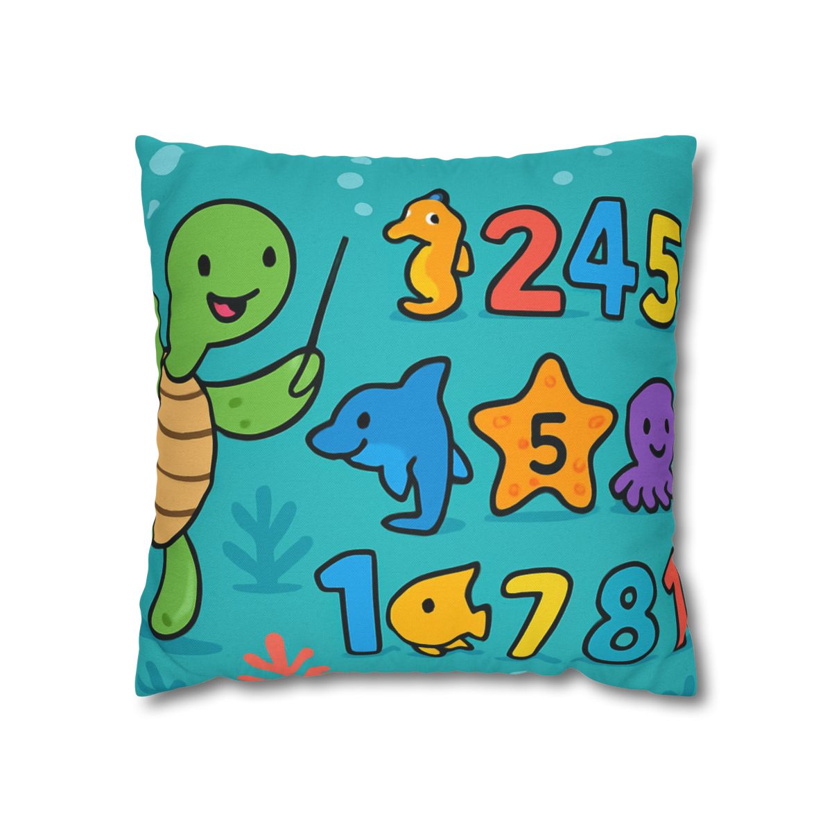 The Coral Reef Number Parade trendy patterned pillow cases
