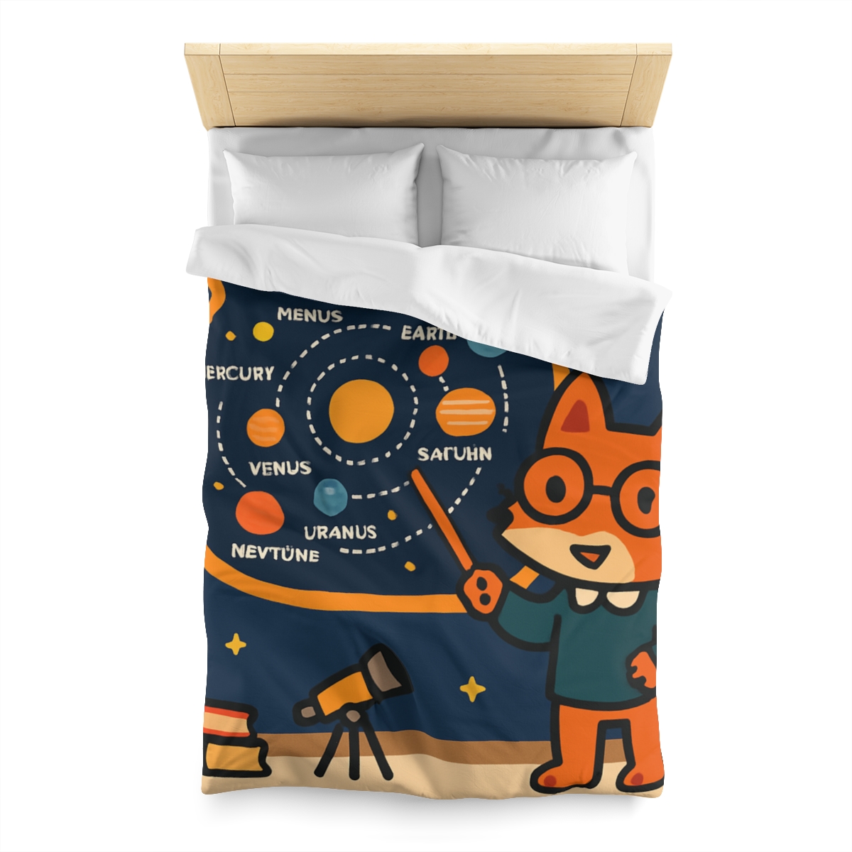 Comet Classroom With Star Map Fox unique patterned duvets