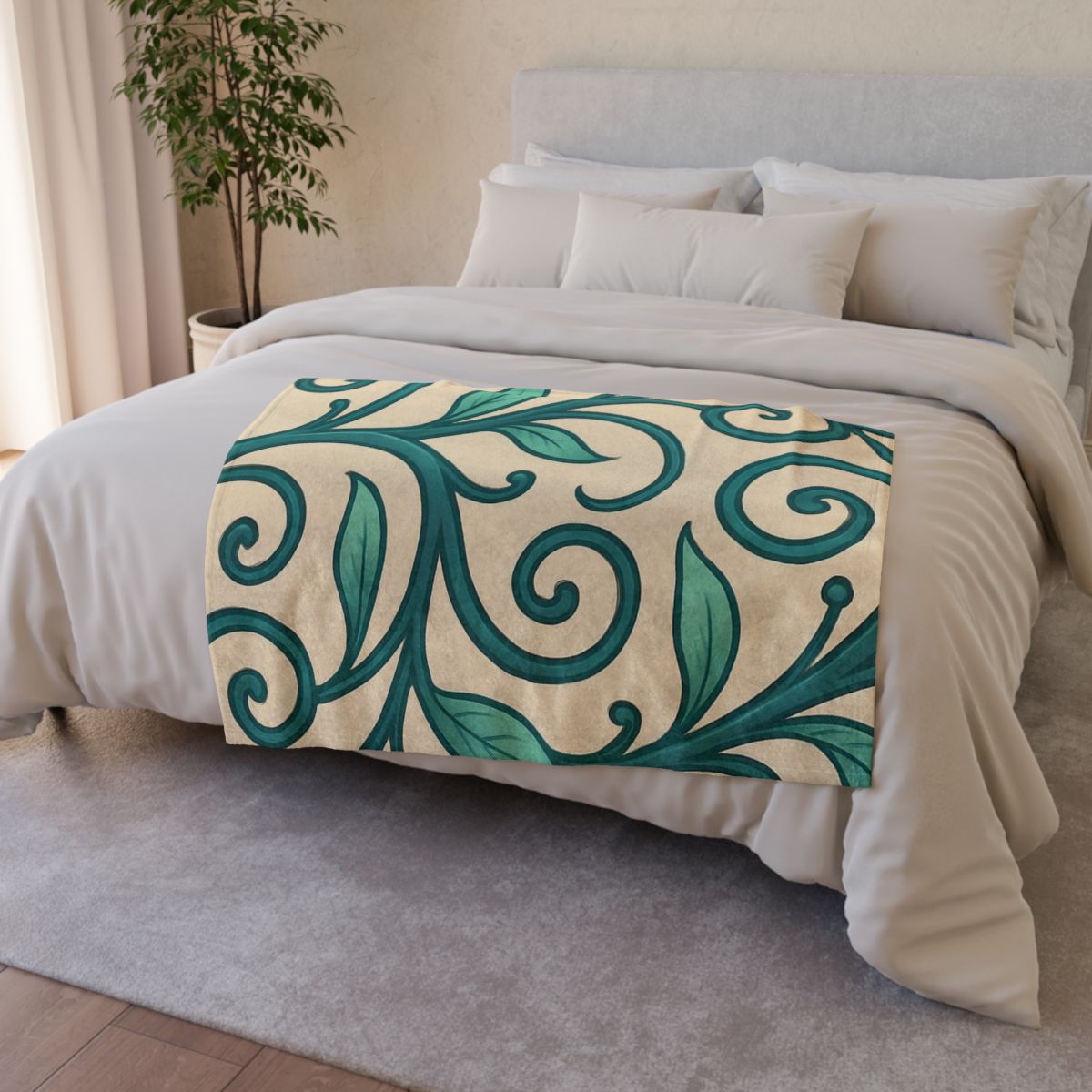 Curling Tendril Frieze trendy patterned blankets