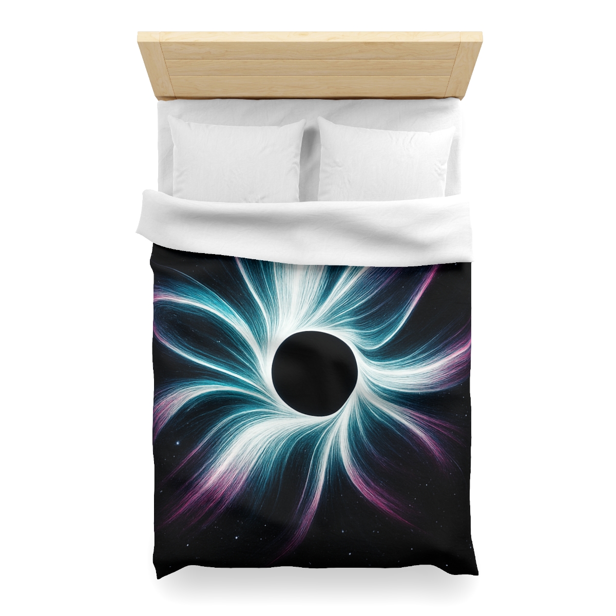 Gravitational Halo Bloom designer printed duvets
