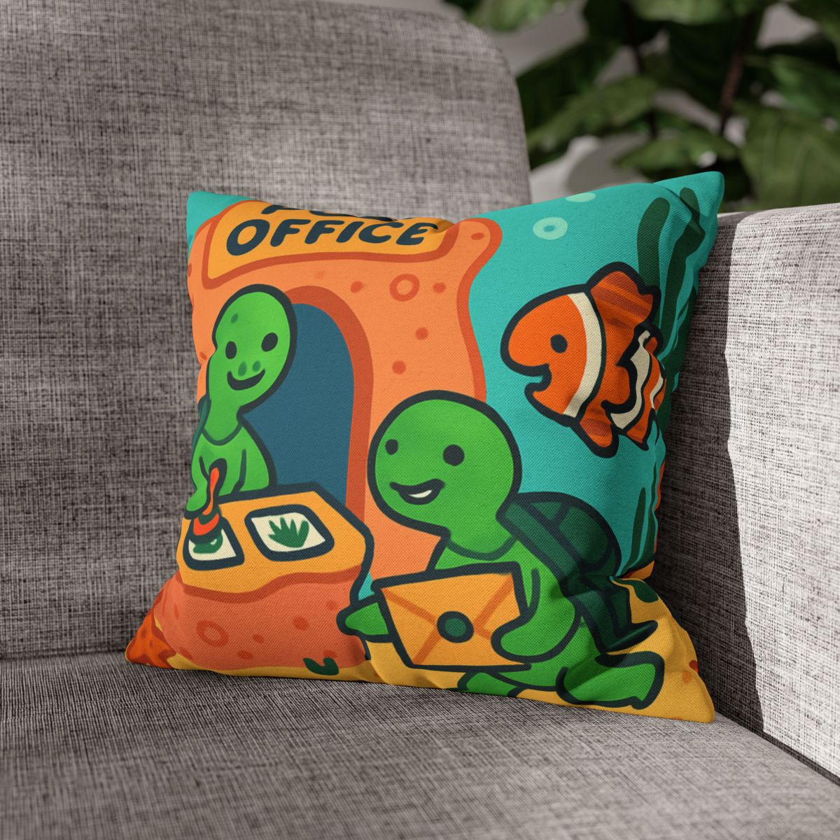 Coral Reef Post Office Run By Sea Turtles soft cotton pillow cases