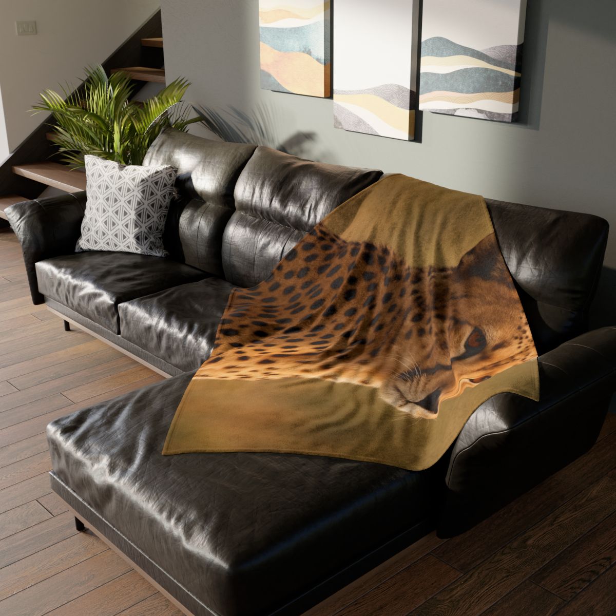 Amber Gaze Cheetah designer printed blankets