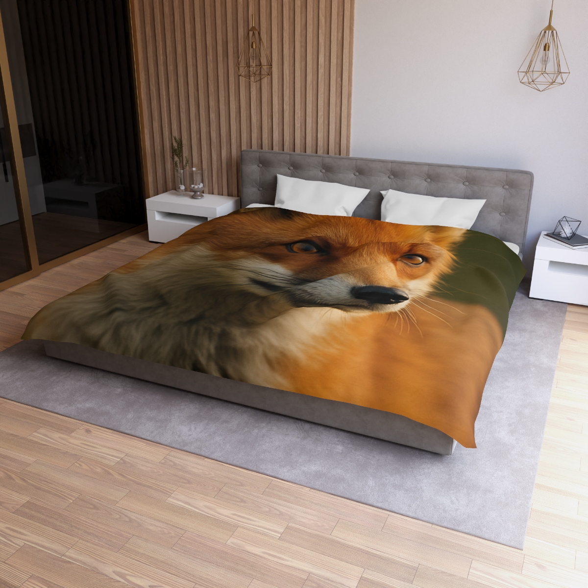 Crimson Whisper Red Fox custom duvets