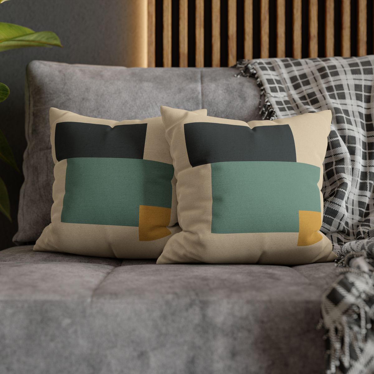 Offset Trio Of Blocks comfortable bedding pillow covers