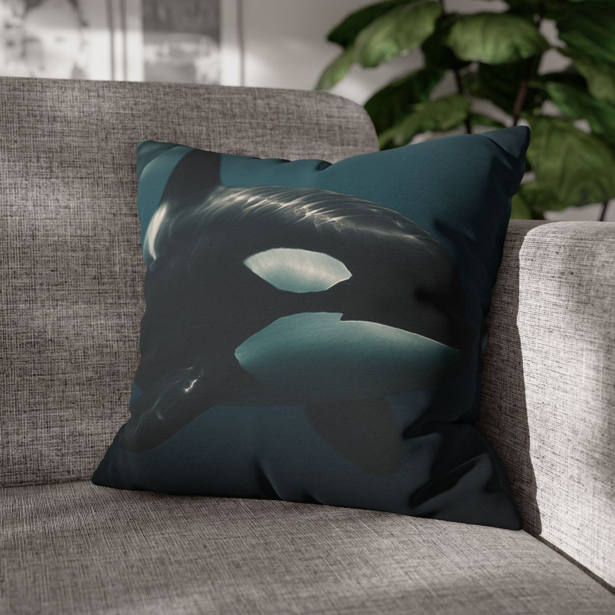 Tidal Shadow Orca soft cotton pillow cases