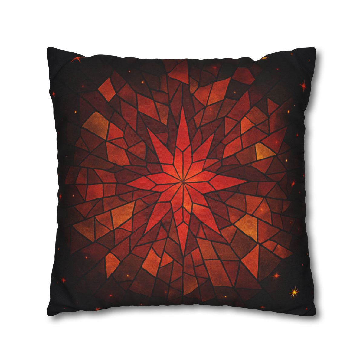 Crimson Starburst Mosaic comfortable bedding pillow covers