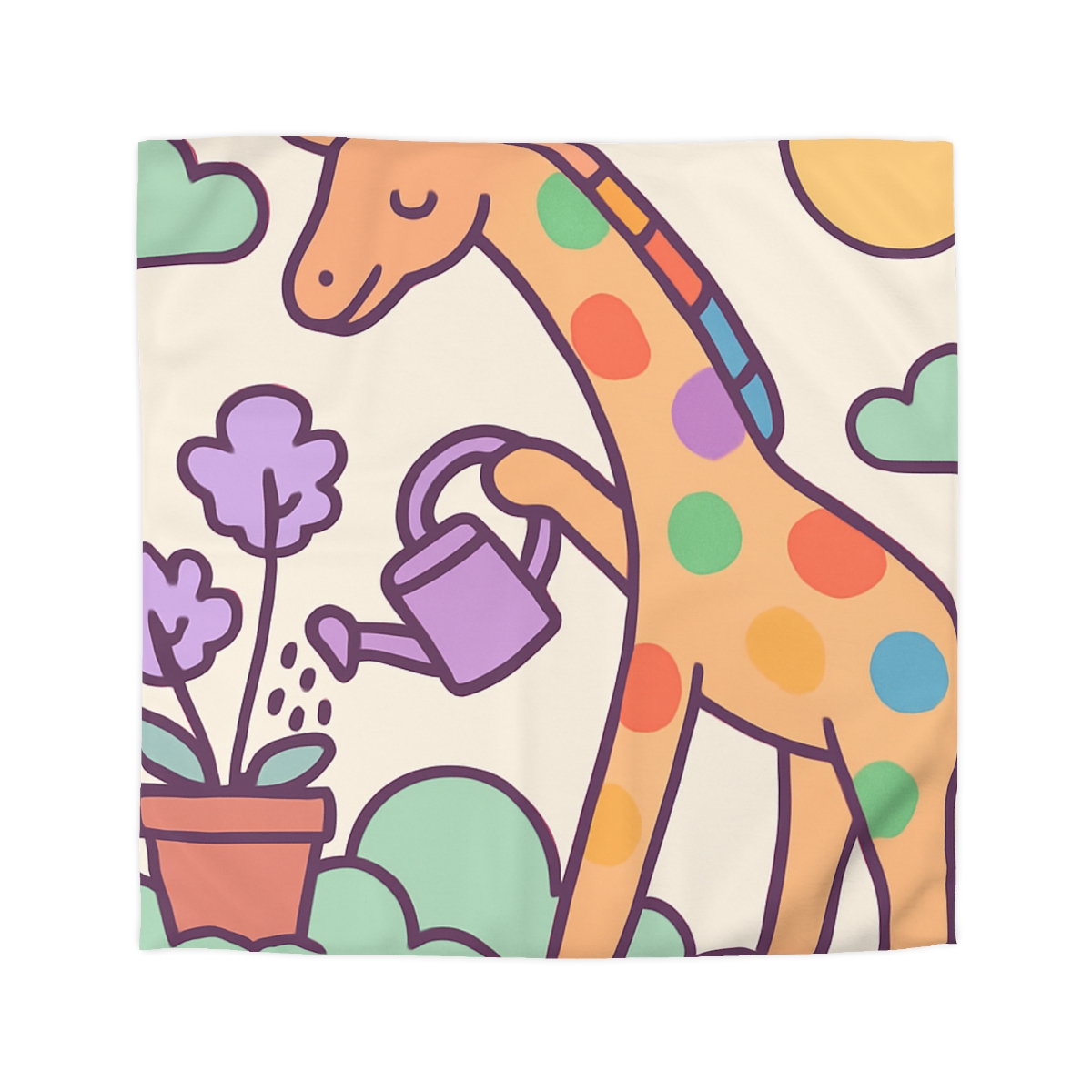 Cloud Garden With Rainbow Giraffe warm winter duvets