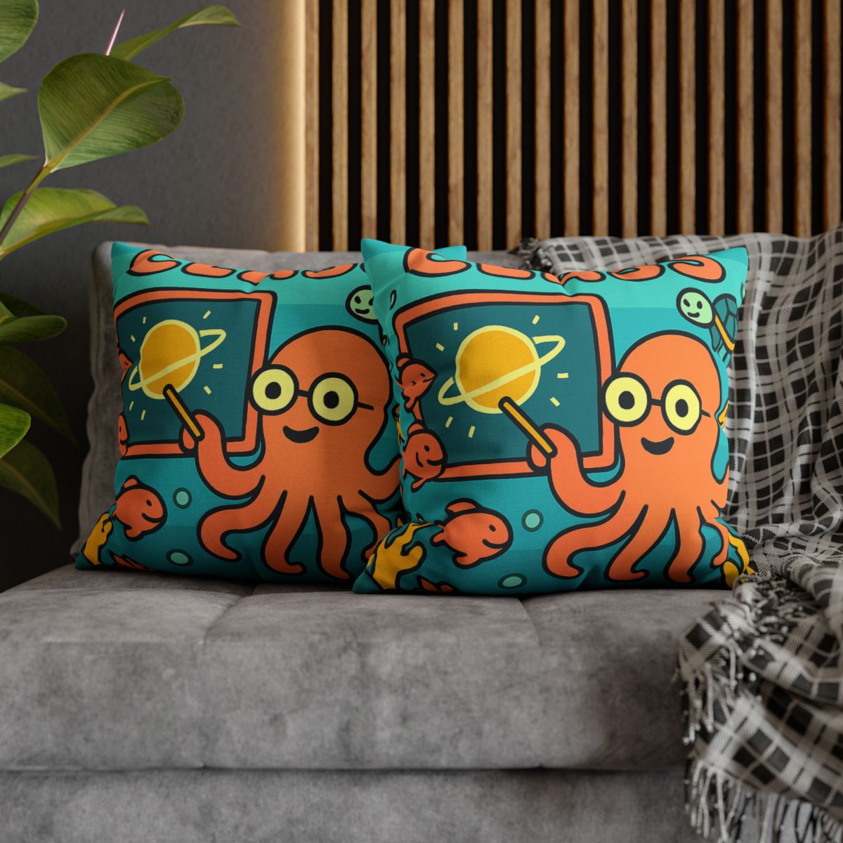 Cosmic Coral Reef Classroom trendy patterned pillow cases