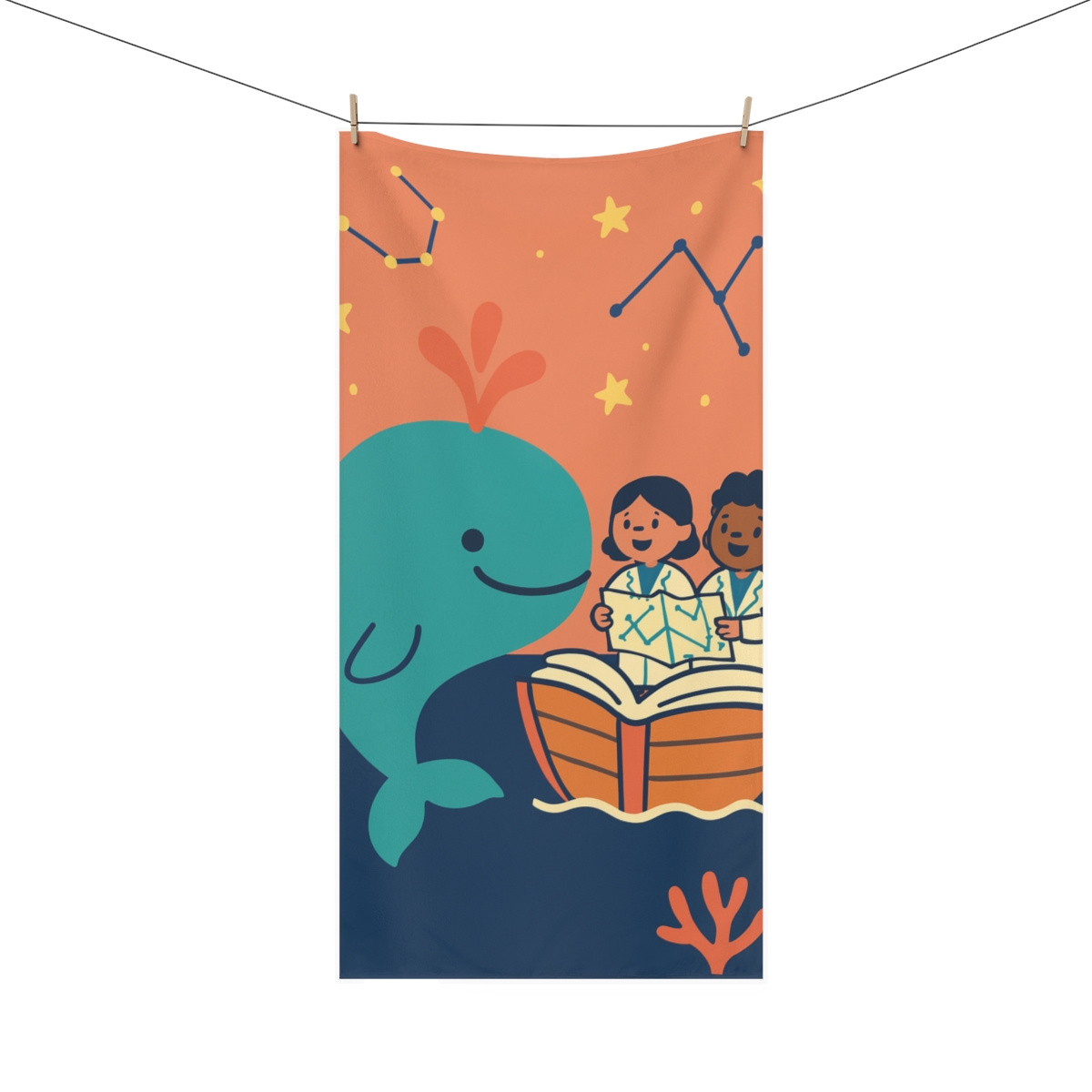 Starry Science Sea Voyage personalized bath towels