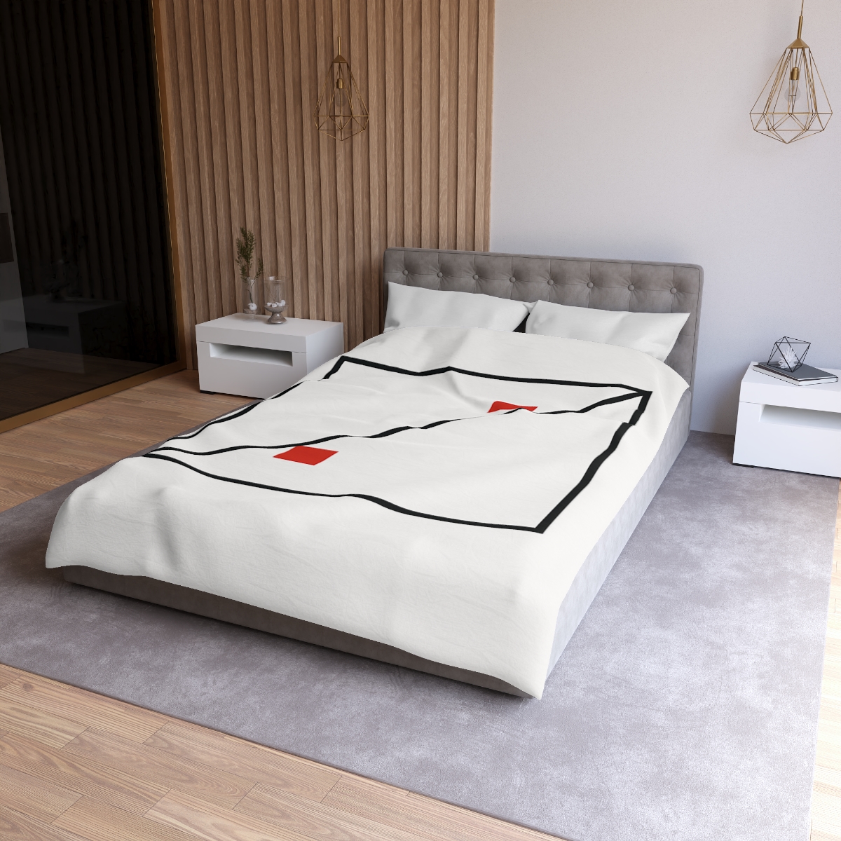 Diagonal Frame Split soft comforter duvets