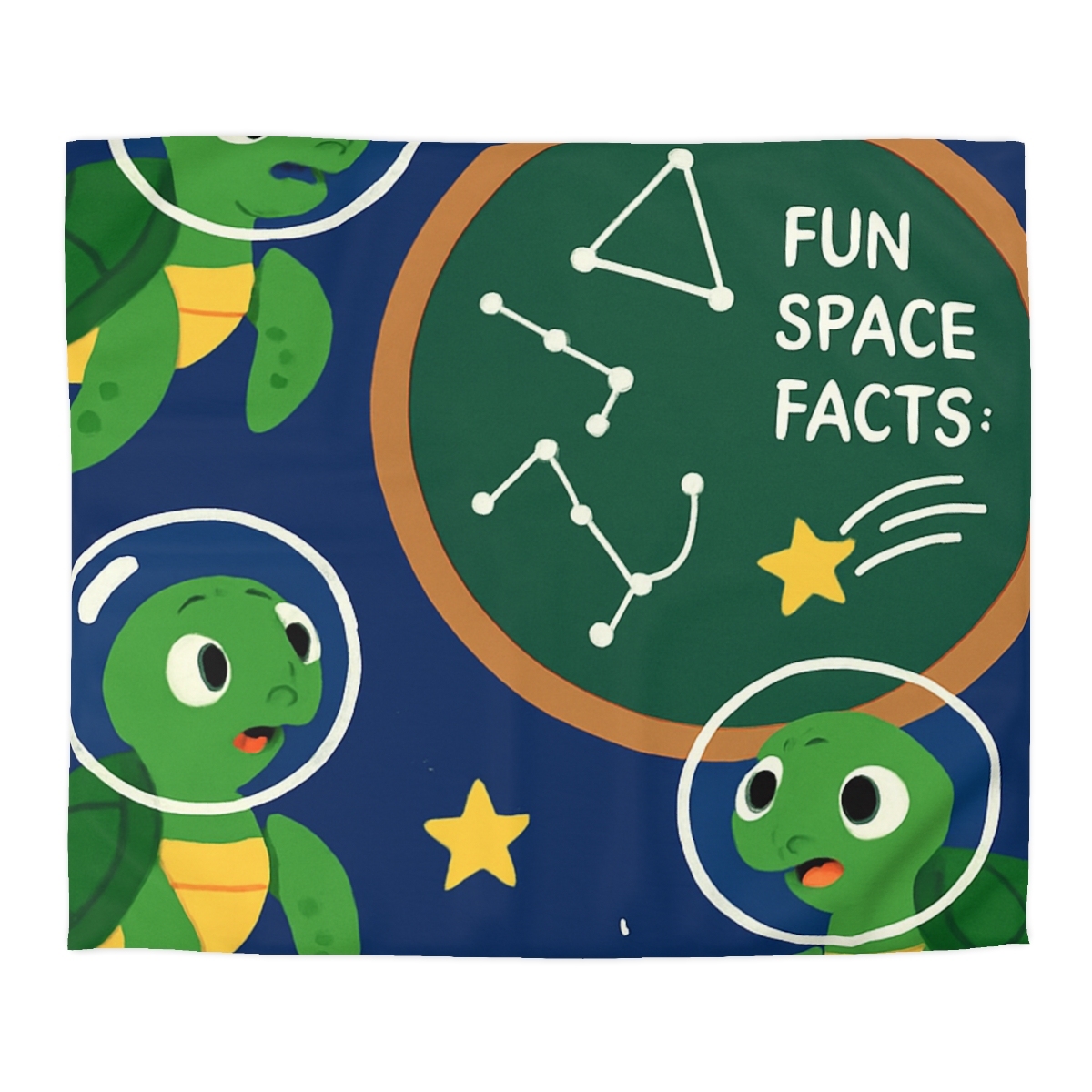 Space School Of Curious Sea Turtles soft comforter duvets